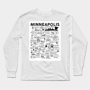 Minneapolis Map Long Sleeve T-Shirt